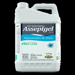 Álcool Gel Asseptgel Cristal Aloe Vera 70% - 4,3kg - Start Quimica