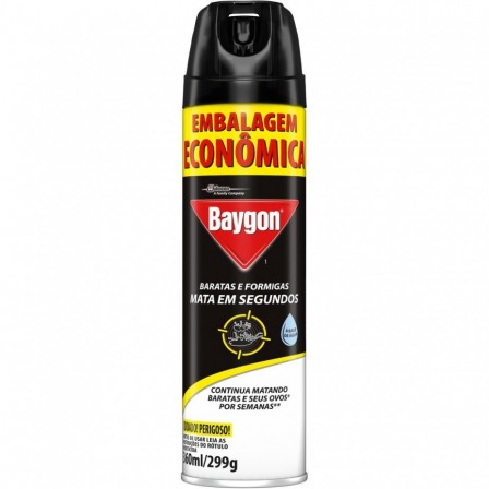 Inseticida Aerossol Baygon Mata Baratas e Formigas 360ml Embalagem Econômica